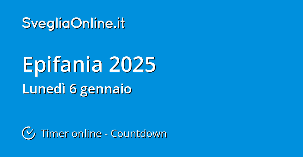 Epifania 2025 Timer online Countdown