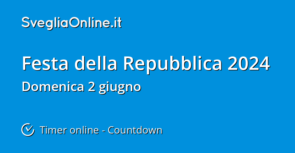 Festa della Repubblica 2024 Timer online Countdown