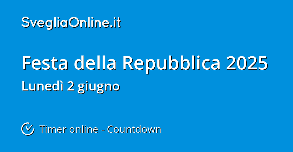 Festa della Repubblica 2025 Timer online Countdown