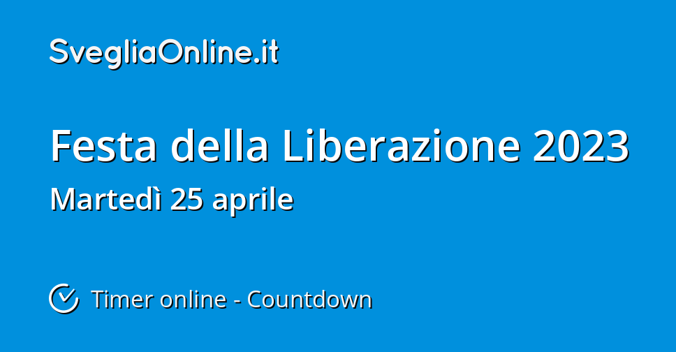 Festa della Liberazione 2023 Timer online Countdown Festa della Liberazione 2023 Timer online Countdown