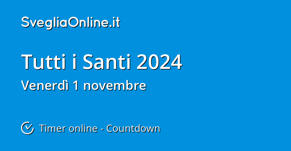 Tutti i Santi 2024 Timer online Countdown